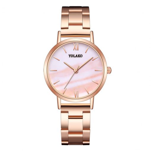 Fashion Quartz Watch Luxury Women Rose Gold Stainless Steel Strap Analog Watch Scale Dial Watch Clock Damski Zegarek 2020 New