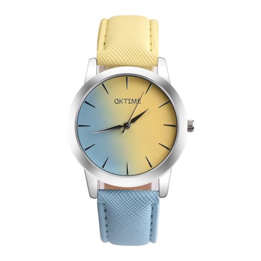 Casual Rainbow Design Leather Watches for Women Band Quartz Wrist Watches Fashion Women Watches Laides Clock Relogio Feminino