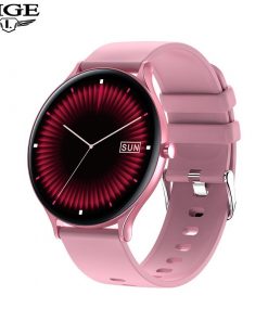 LIGE New Fashion Women Smart Watch Men Full Screen Touch Waterproof Heart Rate Blood oxygen Multifunction Sport Smartwatch