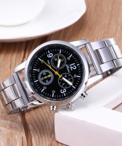 Classic Geneva Silver Men Watch Crystal Glass Stainless Steel Analog Quartz Wrist Watch luxury Masculino Reloj watch men relogio