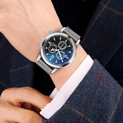 Luxury Men Quartz Watch Fashion Stainless Steel Mens Blue Ray Glass Analog Watches Limited Edition Minimalist Relogio Masculino