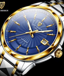 LIGE Original Brand Wrist Watches Mens Automatic Self-Wind Tungsten Steel Waterproof Business Mechanical Watch Relogio Masculino