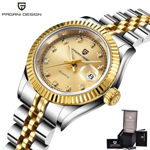 Pagani Design Men Watch Automatic Mechanical Mens Watches Bling Diamond Quartz Watches for Women Gold Stainelss Steel Male Clock