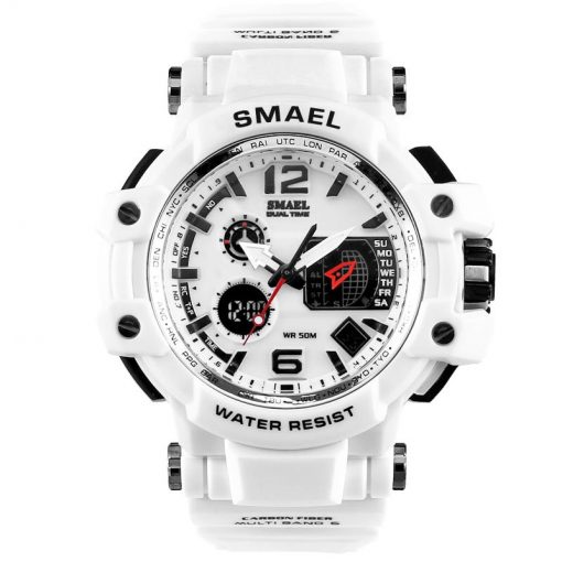 SMAEL Men Watches White Casual Watches Men LED Digital 50M Waterproof Sport Watch S Shock Watch 1509 relogio masculino