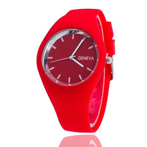 Men watch Women Cream Color Ultra-thin Fashion Gift Silicone Strap Leisure Watch Geneva Sport Wristwatch Women's Jelly Watches