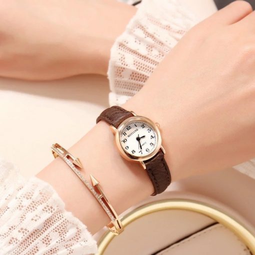 Small Gold Bangle Bracelet Luxury Watches Stainless Steel Retro Ladies Quartz Wristwatches Fashion Casual Women Dress Watch