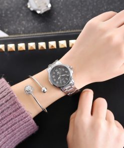 Women Watches Stainless Steel Band Analog Quartz Round Wrist Watch Watches Ladies Bracelet Casual Female Clock Reloj Mujer