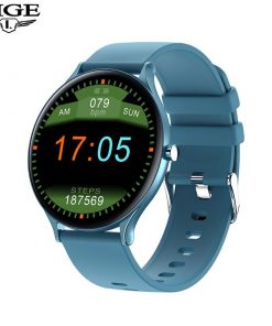 LIGE New Fashion Women Smart Watch Men Full Screen Touch Waterproof Heart Rate Blood oxygen Multifunction Sport Smartwatch