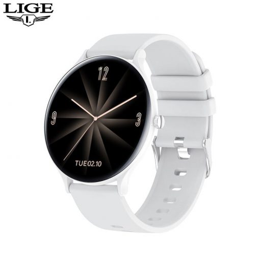 LIGE New Fashion Women Smart Watch Men Full Screen Touch Waterproof Heart Rate Blood oxygen Multifunction Sport Smartwatch