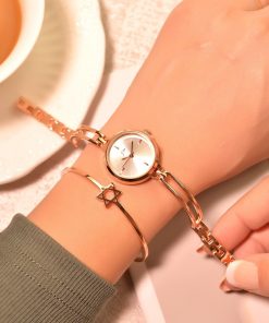 Women Bracelet Watches Luxury Fashion Stainless Steel Small Quartz Watch Qualities Simple Ladies Wristwatches Female Chain Clock