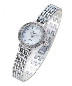 Romantic Women Simple Watches Women Business Bracelet Stainless Steel Rhinestone Quartz Wrist Watch Female Watchrelogio Feminino