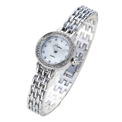 Romantic Women Simple Watches Women Business Bracelet Stainless Steel Rhinestone Quartz Wrist Watch Female Watchrelogio Feminino