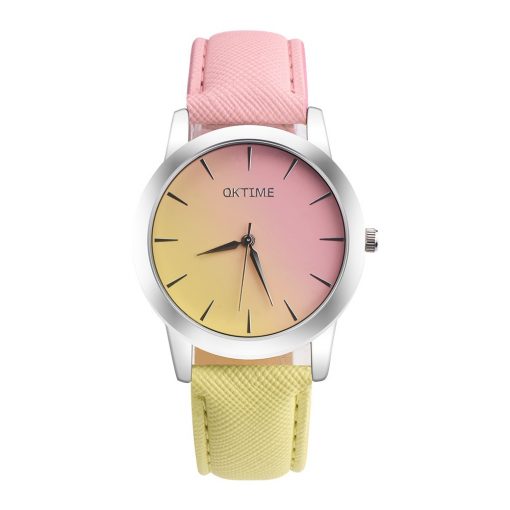 Casual Rainbow Design Leather Watches for Women Band Quartz Wrist Watches Fashion Women Watches Laides Clock Relogio Feminino