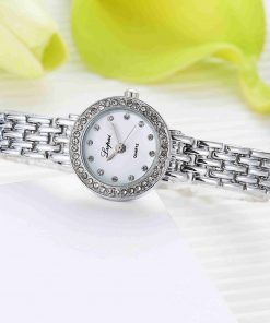 Romantic Women Simple Watches Women Business Bracelet Stainless Steel Rhinestone Quartz Wrist Watch Female Watchrelogio Feminino