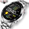 LIGE Smart Watch Men smartwatch LED Full Touch Screen For Android iOS Heart Rate Blood Pressure Monitor Waterproof Fitness Watch