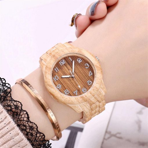 women watches relogio feminino High-End Fashion Wood Grain Women's Watch Simple Digital Wood Grain Quartz Watch reloj mujer 32