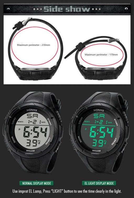 Hot Sale Fashion Male Watch Outdoor Sport Digital Watches LED Electronic Wristwatch Military Alarm Men Clock orologio