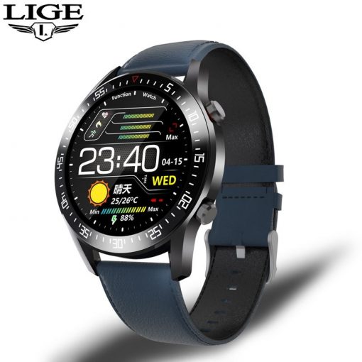 LIGE Smart Watch Men smartwatch LED Full Touch Screen For Android iOS Heart Rate Blood Pressure Monitor Waterproof Fitness Watch