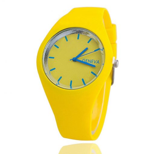 Men watch Women Cream Color Ultra-thin Fashion Gift Silicone Strap Leisure Watch Geneva Sport Wristwatch Women's Jelly Watches