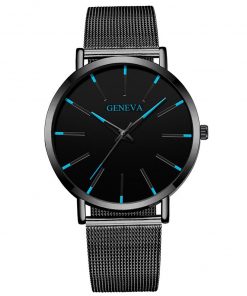 Minimalist Men's Fashion Ultra Thin Watches Simple Men Business Stainless Steel Mesh Belt Quartz Watch Relogio Masculino