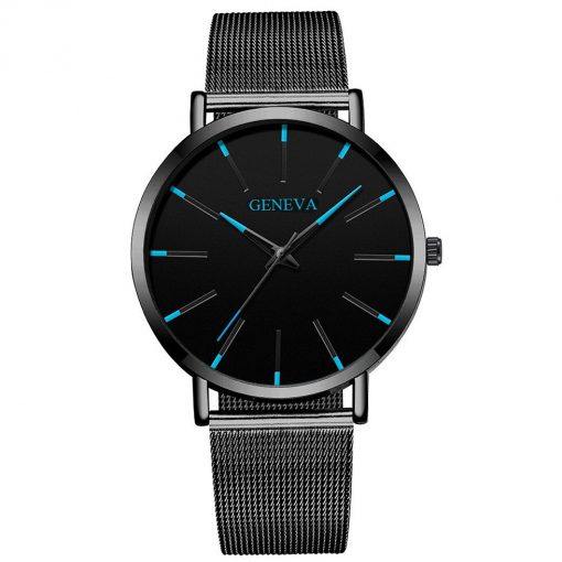 Minimalist Men's Fashion Ultra Thin Watches Simple Men Business Stainless Steel Mesh Belt Quartz Watch Relogio Masculino