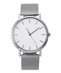 Quartz Wristwatches Simple Casual Metal Hour Stainless Steel Clock Men Women Watches Gifts Quartz Wristwatches