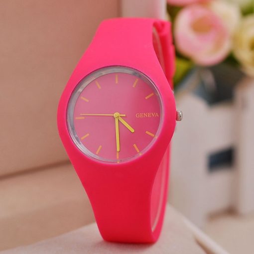 Men watch Women Cream Color Ultra-thin Fashion Gift Silicone Strap Leisure Watch Geneva Sport Wristwatch Women's Jelly Watches