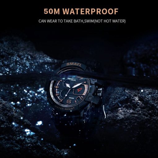 SMAEL Men Watches White Casual Watches Men LED Digital 50M Waterproof Sport Watch S Shock Watch 1509 relogio masculino