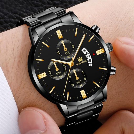 Luxury Men Military Quartz Watch Men Stainless Steel Gold Calendar Date Wristwatch Male Clock Relogio Direct