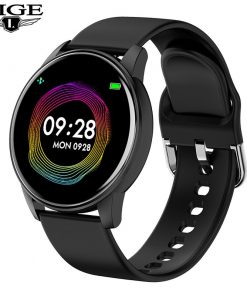 LIGE New Fashion Women Smart Watch Men Full Screen Touch Waterproof Heart Rate Blood oxygen Multifunction Sport Smartwatch