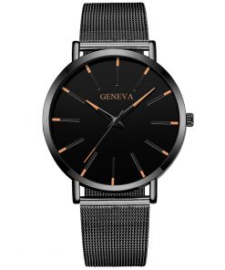 Minimalist Men's Fashion Ultra Thin Watches Simple Men Business Stainless Steel Mesh Belt Quartz Watch Relogio Masculino