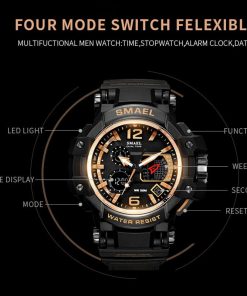 SMAEL Men Watches White Casual Watches Men LED Digital 50M Waterproof Sport Watch S Shock Watch 1509 relogio masculino