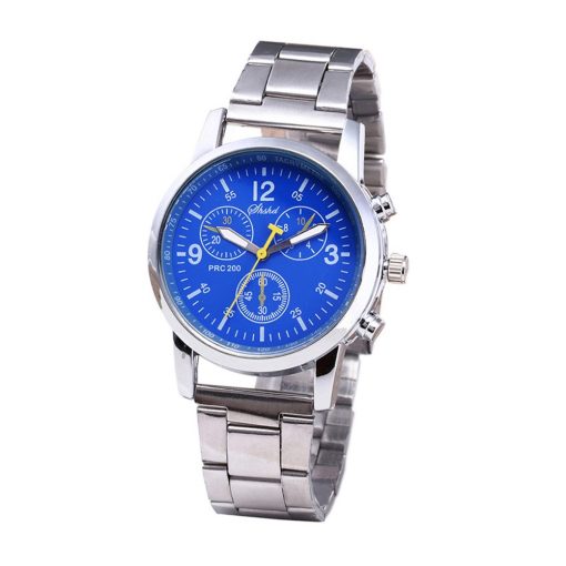 Classic Geneva Silver Men Watch Crystal Glass Stainless Steel Analog Quartz Wrist Watch luxury Masculino Reloj watch men relogio