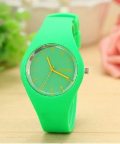 Men watch Women Cream Color Ultra-thin Fashion Gift Silicone Strap Leisure Watch Geneva Sport Wristwatch Women's Jelly Watches