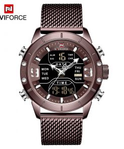 NAVIFORCE Sport Analog Digital Watches Men Luxury Brand Stainless Steel Sports Men's Watches Digital Waterproof Man Watch