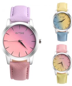 Casual Rainbow Design Leather Watches for Women Band Quartz Wrist Watches Fashion Women Watches Laides Clock Relogio Feminino