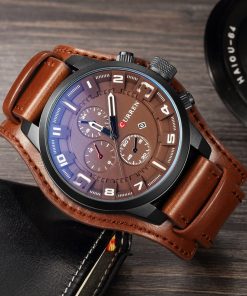 CURREN Top Brand Luxury Mens Watches Male Clocks Date Sport Military Clock Leather Strap Quartz Business Men Watch Gift 8225