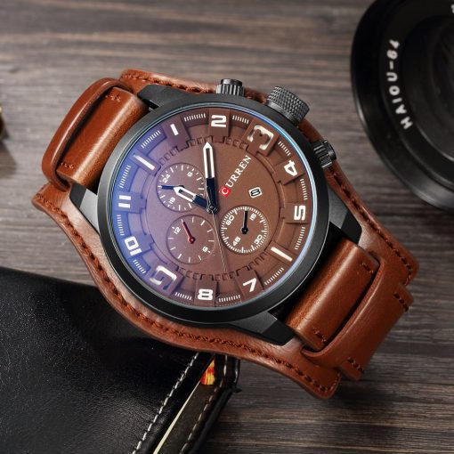 CURREN Top Brand Luxury Mens Watches Male Clocks Date Sport Military Clock Leather Strap Quartz Business Men Watch Gift 8225