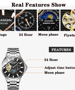 GUANQIN business watch men Automatic Luminous clock men Tourbillon waterproof Mechanical watch top brand relogio masculino