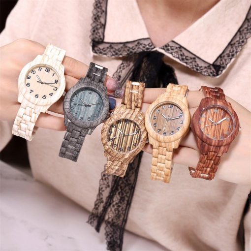 women watches relogio feminino High-End Fashion Wood Grain Women's Watch Simple Digital Wood Grain Quartz Watch reloj mujer 32