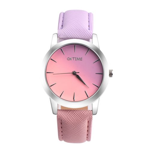 Casual Rainbow Design Leather Watches for Women Band Quartz Wrist Watches Fashion Women Watches Laides Clock Relogio Feminino