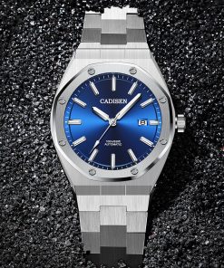 CADISEN Design Brand Luxury Men Watches Mechanical Automatic Blue Watch Men 100M Waterproof Casual Business luminous Wristwatch