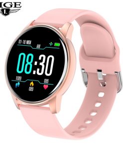 LIGE New Fashion Women Smart Watch Men Full Screen Touch Waterproof Heart Rate Blood oxygen Multifunction Sport Smartwatch