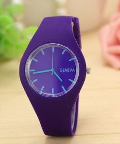 Men watch Women Cream Color Ultra-thin Fashion Gift Silicone Strap Leisure Watch Geneva Sport Wristwatch Women's Jelly Watches