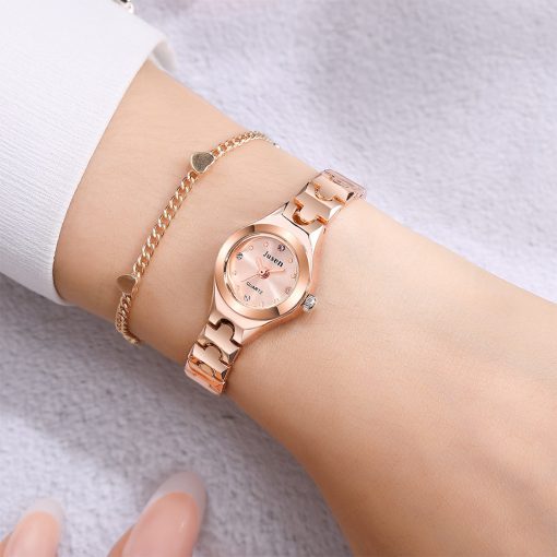 Qualities Small Fashion Women Watches Rose Gold Luxury Stainless Steel Ladies Wristwatches Diamond Female Bracelet Watch Gifts