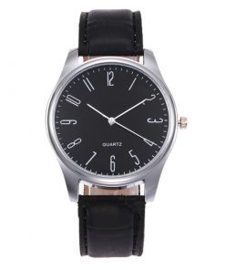 Mens Simple Business Fashion Leather Quartz Wrist Watch