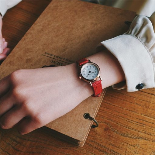 Bamboo Knot Vintage Leather Women Small Watches Designer Blue Pointer Simple Number Dial Fashion Ladies Quartz Wristwatches