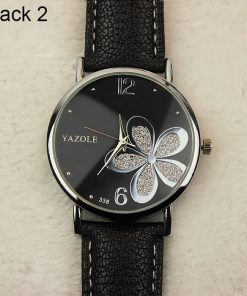 Yazole Watches Women 2019 Fashion Leather Strap Flower Female Clock Ladies Quartz Wrist Watch Montre Femme Relogio Feminino