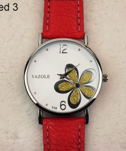 Yazole Watches Women 2019 Fashion Leather Strap Flower Female Clock Ladies Quartz Wrist Watch Montre Femme Relogio Feminino