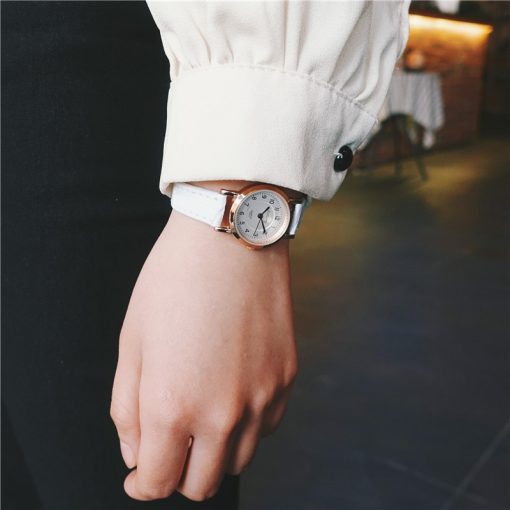 Bamboo Knot Vintage Leather Women Small Watches Designer Blue Pointer Simple Number Dial Fashion Ladies Quartz Wristwatches